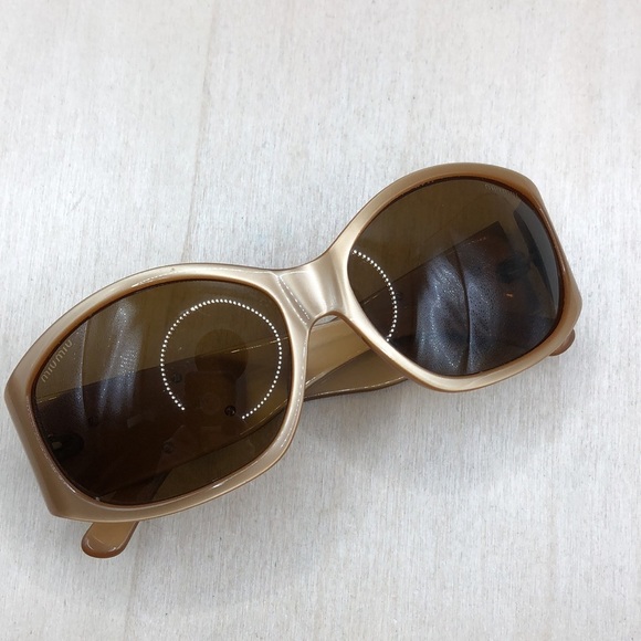 Miu Miu Vintage Caramel Brown Flower Design Sunglasses SMU01E Designer main image 11